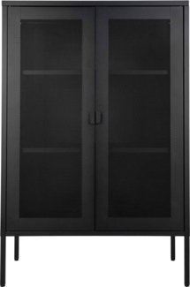 Schrank, 2 Gittertüren, Stahl, schwarz, 80 x 40 x 120 cm