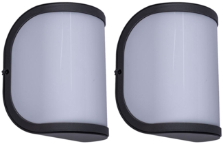 2er Set Wandleuchte, Alu, anthrazit, Opal, H 20 cm