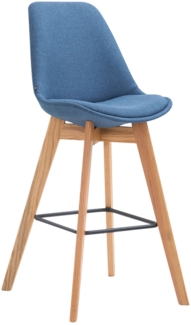 Barhocker GIKAR - Stoff Blau 48 x 56 x 112 cm | Barstuhl Mit Lehne Tresenhocker Tresenstuhl Kneipenhocker Kneipenstuhl