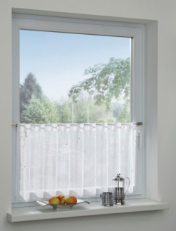 Sehlbach Gardine Bistrogardine Voile Foilprint, Schlaufen (1 St), transparent, mit verdeckten Schlaufen
