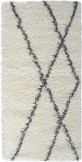 Myflair Möbel & Accessoires Hochflor-Teppich My Shaggy Raute, rechteckig, Höhe: 37 mm, Shaggy, Scandi Rauten Design, leicht glänzend, extra flauschig