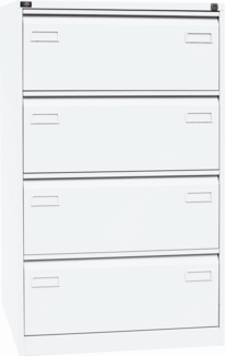 Bisley LIGHT Hängeregistraturschrank, doppelbahnig, DIN A4, 4 HR-Schubladen, Farbe verkehrsweiß