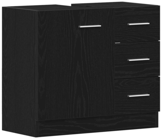 vidaXL Waschbeckenunterschrank Schwarz Eichen-Optik 63x30x54 cm 862022