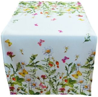 matches21 HOME & HOBBY Tischdecke Tischläufer KIARA Blumendesign Mitteldecke Polyester 40x90 cm (1-tlg), Pflegeleicht & waschbar bei 30 °C