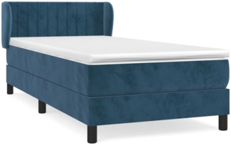 vidaXL Boxspringbett mit Matratze Dunkelblau 90x190 cm Samt 3127587