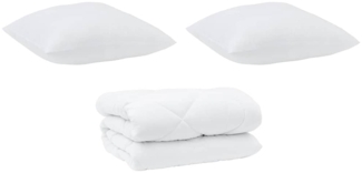 vidaXL Decke mit Kissen 3 pcs Weiß Mikrofaser und Daunenfedern 3377907