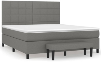 vidaXL Boxspringbett mit Matratze Dunkelgrau 160x200 cm Stoff 3136606