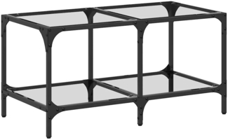 Couchtisch, Sofatisch mit Glasplatte Transparent 78,5x40x40 cm Stahl