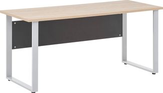 Möbelpartner Denver Schreibtisch, Eiche hell Dekor/Anthrazit, 65 tief