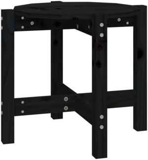 Couchtisch, Sofatisch Schwarz Ø 52,5x45 cm Massivholz Kiefer