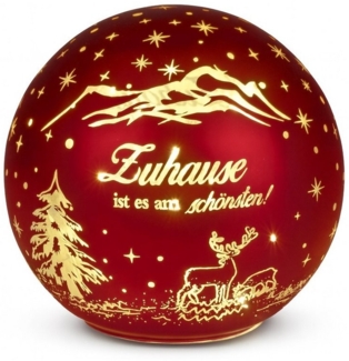 formano LED Kugelleuchte Deko Kugel LED - Licht rot mit Spruch, stehend mit Timer