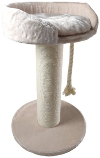 Dehner Kratzbaum Katzen-Kratzbaum Aurelio, ca. 65 x 65 x 100 cm, große Plüsch-Liegefläche mit dickem Sisal-Stamm für festen Stand