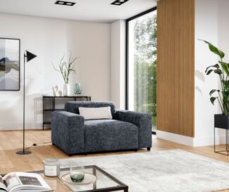 Sessel Designersessel ROMY in Stoff Enjoy Me Blau