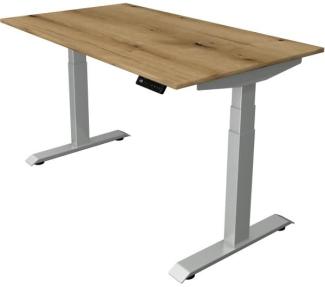 Kerkmann Schreibtisch Sitz-Stehtisch Move 4 silber 140x80x64-129cm elektr. höhenverstellbar asteiche