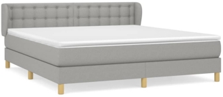 Doppelbett, Polsterbett mit Matratze Stoff Hellgrau 160x200 cm