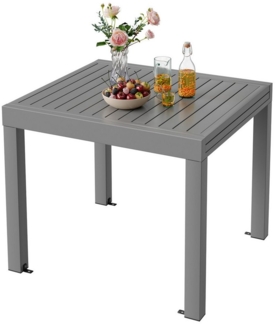 GUNJI Gartentisch Esstisch ausziehbar 80/160 x 75cm Gartentisch wetterfest und rostfrei (Stabiler Aluminiumrahmen, ausziehbares Teil 80*160/130*260 cm, geeignet für mehrköpfige Familien und Potlucks mit passenden Stühlen)