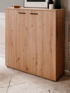 Schuhschrank Logu in Eiche Artisan 100 x 110 cm