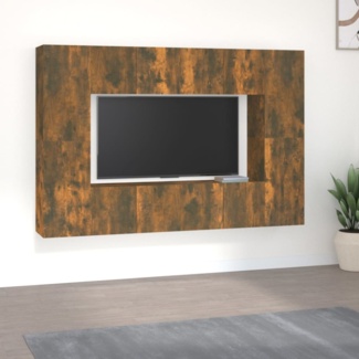 8-tlg. TV-Schrank-Set Räuchereiche Holzwerkstoff [3120251]