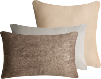 Dekokissen 3er Set VATICA Samtstoff 30 x 50 cm 45 x 45 cm Bunt Ohne Muster