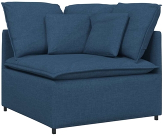 vidaXL Modulares Sofa Eckmodul mit Kissen Blau 100 cm 4104454