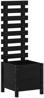 vidaXL Pflanzkübel Rankhilfe Schwarz 39x39,5x114 cm Massivholz Kiefer 832519