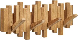 Garderobenleiste >Caltra< in Eiche, Massivholz - 40x18x3cm (BxHxT)