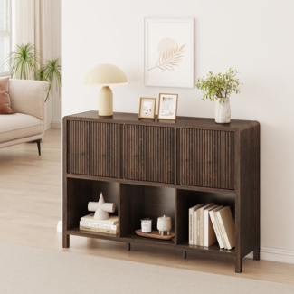 Sideboard Lukkodso 77 x 110 x 30 cm Walnussoptik [en. casa]