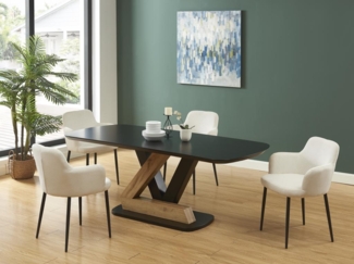 Vente-unique - Stuhl 6er-Set - Cord & Metall - Cremefarben - CELOLA von Pascal MORABITO