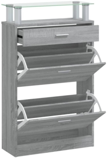 vidaXL Schuhschrank Grau Sonoma 63x24x104 cm Holzwerkstoff 342568