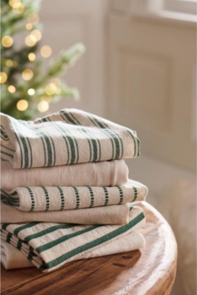Ib Laursen Geschirrtuch Ib Laursen Geschirrtuch Orla Streifen Dunkelgrün (50x70 cm)