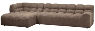 Chaiselongue Allure aus Melange-Stoff Links, Braun