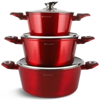 Edenberg Topf-Set Moderne Töpfe in drei Größen und fünf attraktiven Farben, Aluminiumguss, Aluminium, Keramik, Edelstahl, Glas (Verleihen Sie Ihrer Küche Stil und erleben Sie pure Kochfreude mit diesen modernen, hochwertig beschichteten Töpfen in traum...