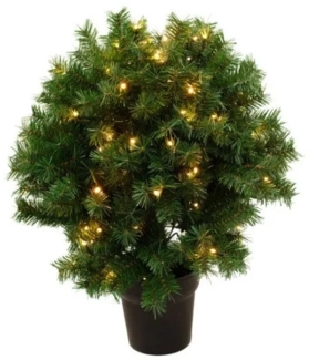 Künstlicher Weihnachtsbaum in Kugelform im Topf Höhe 70 cm 120 LED-Lichter. 230 Volt (780-191)