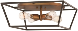 Hinkley HK-FULTON-F Deckenleuchte Fulton E27 60W Stahl; Bronze mit Messingakzenten L:45. 7cm B:45. 7cm Ø45. 7cm dimmbar
