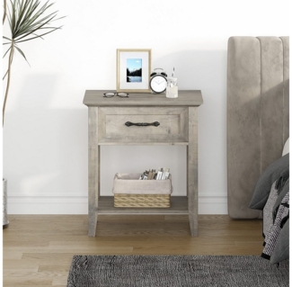 GarveeMore Nachttisch Beistelltisch mit Schublade und Ablage 50 x 45 x 60 cm