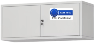 Schrankerweiterung Aktenschrank mit 2 Flügeltüren | Zusatzschrank für Büroschrank Extraschrank Stahl Mehrzweckschrank klein Werkstatt, 38x90x40cm Grau