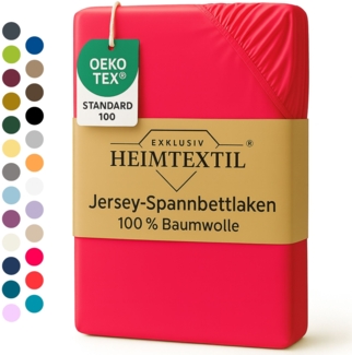 EXKLUSIV HEIMTEXTIL Marke Jersey Spannbettlaken 160 x 200 cm Pink 100% Baumwolle Öko - Tex Zertifiziert Bed-Sheet Bettlaken Spannbetttuch Topper Leinentuch