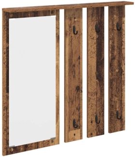 vidaXL Wandmontierter Kleiderständer mit Regal Altholz 84 x 10 x 80 cm 874497