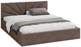 FDM Polsterbett SUNSET Bettgestell MADE IN EU - mit hochwertigem Velours Bezug (verfügbar 90x200 120x200 140x200 160x200 180x200 cm, Bettrahmen, Bett, mit großen gepolsterten Kopfteil, mit Bettkasten zum aufklappen), Hebbarer Metallrahmen, Bettkasten, o...