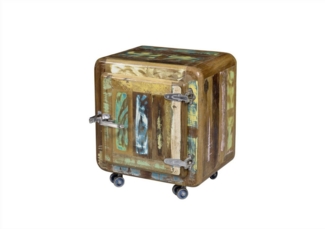Massivmoebel24 Rollcontainer, (Rollcontainer Altholz 50 x 38 x 56 mehrfarbig lackiert FREEZY #05)