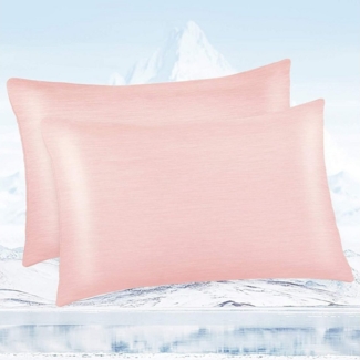 Elegear Kissenbezug 2 Stück kühlender Kopfkissenbezug für Sommer 100% Baumwolle, Q-Max>0.4, (2 Stück), 40x80 cm Kissenbezüge mit Reißverschluss, Sofakissen atmungsaktiv