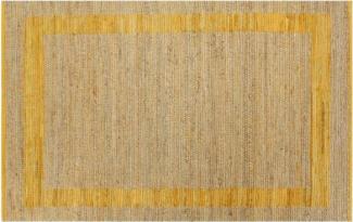 vidaXL Teppich Handgefertigt Jute Gelb 120x180 cm 133732