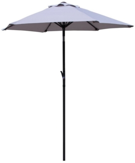 Pure Home & Garden Sonnenschirm Sunny 180 cm hellgrau Balkonschirm Kurbelschirm Gartenschirm, LxB: 180,00x180,00 cm, Sonnenschirm mit Kurbel, Sonnenschirm mit Kurbel, abknickbar / kippbar / knickbar / mit Kurbel