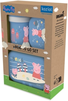KOZIOL Lunchbox PEPPA PIG WAVES TO GO, Kunststoff, (Set, 3-tlg), inkl. Trinkflasche, melaminfrei, CO² neutrale Produktion