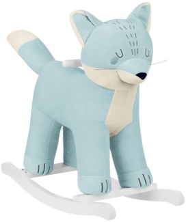 Kikkaboo Schaukeltier Fuchs Plüsch Holzspielzeug Holzkufen Holzgriffe bis 30 kg türkis