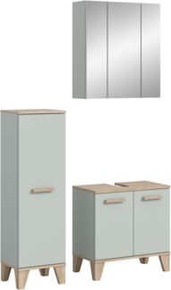 Badkombination (B/H/T: 109x190x34 cm) in hellgrün