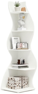 TWSOUL Eckregal Modernes 5-stöckiges Eckregal,Wellenförmiges Bücherregal, 177cm*50cm*48cm