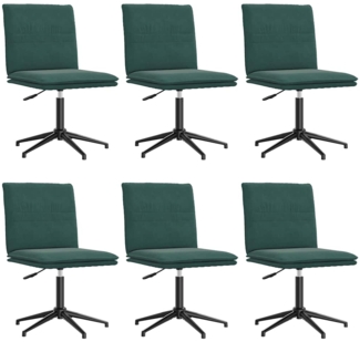 vidaXL Esszimmerstühle 6 Stk. Dunkelgrün Samt 3315699