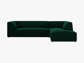 Micadoni 4-Sitzer Modular Sofa Ruby Rechts Samt Salvador Flaschengrün