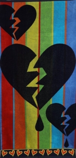 Betz Strandtuch Velours Strandtuch Strandlaken 70x140 cm Dessin: Herzen, 100% Baumwolle